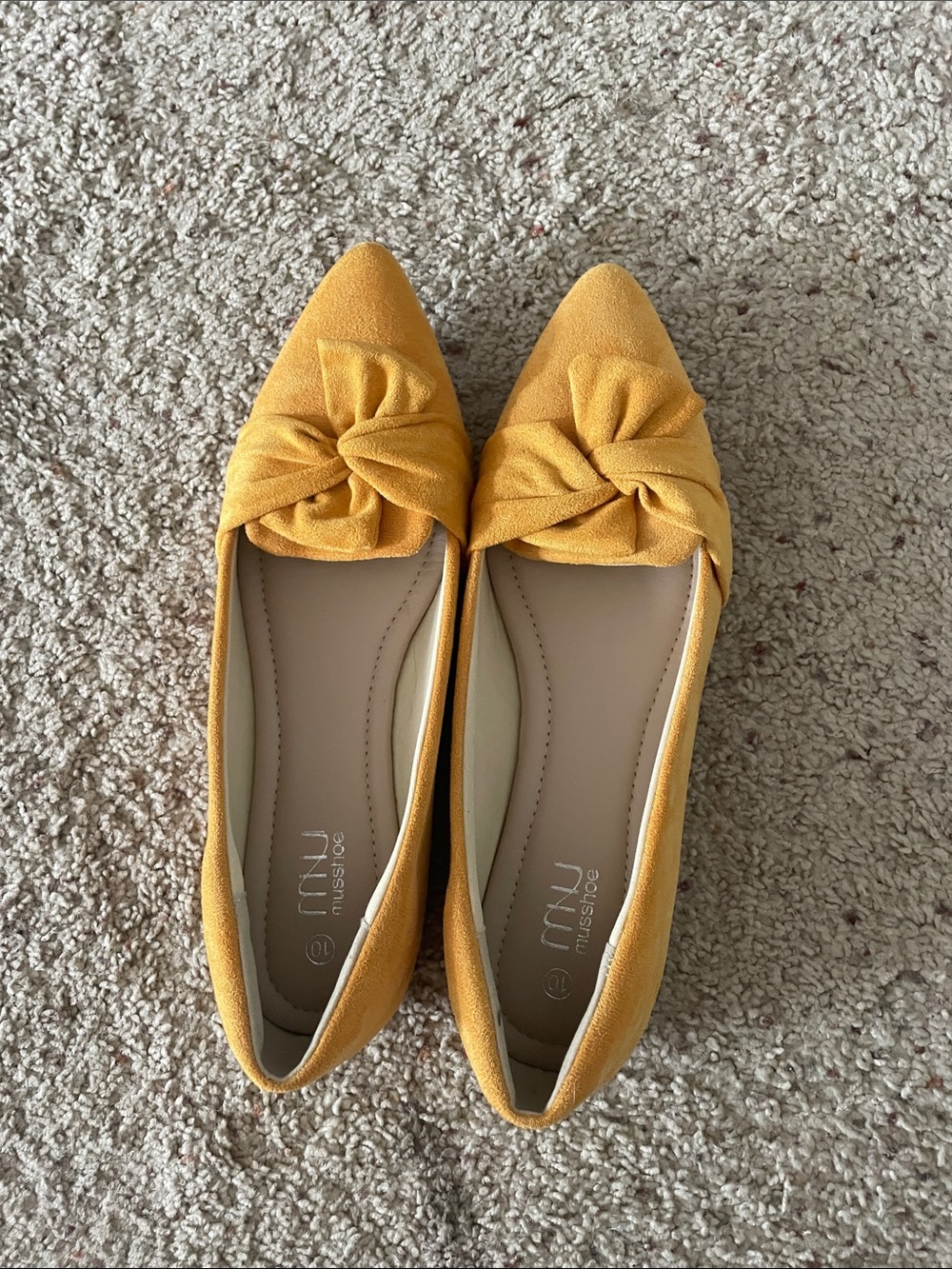 Yellow Suede ballet flats